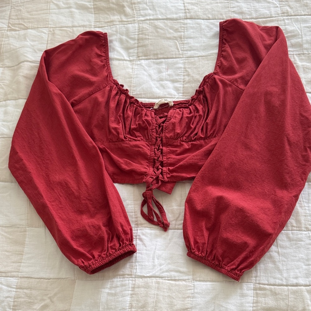 La Hearts Crimson Knit Top